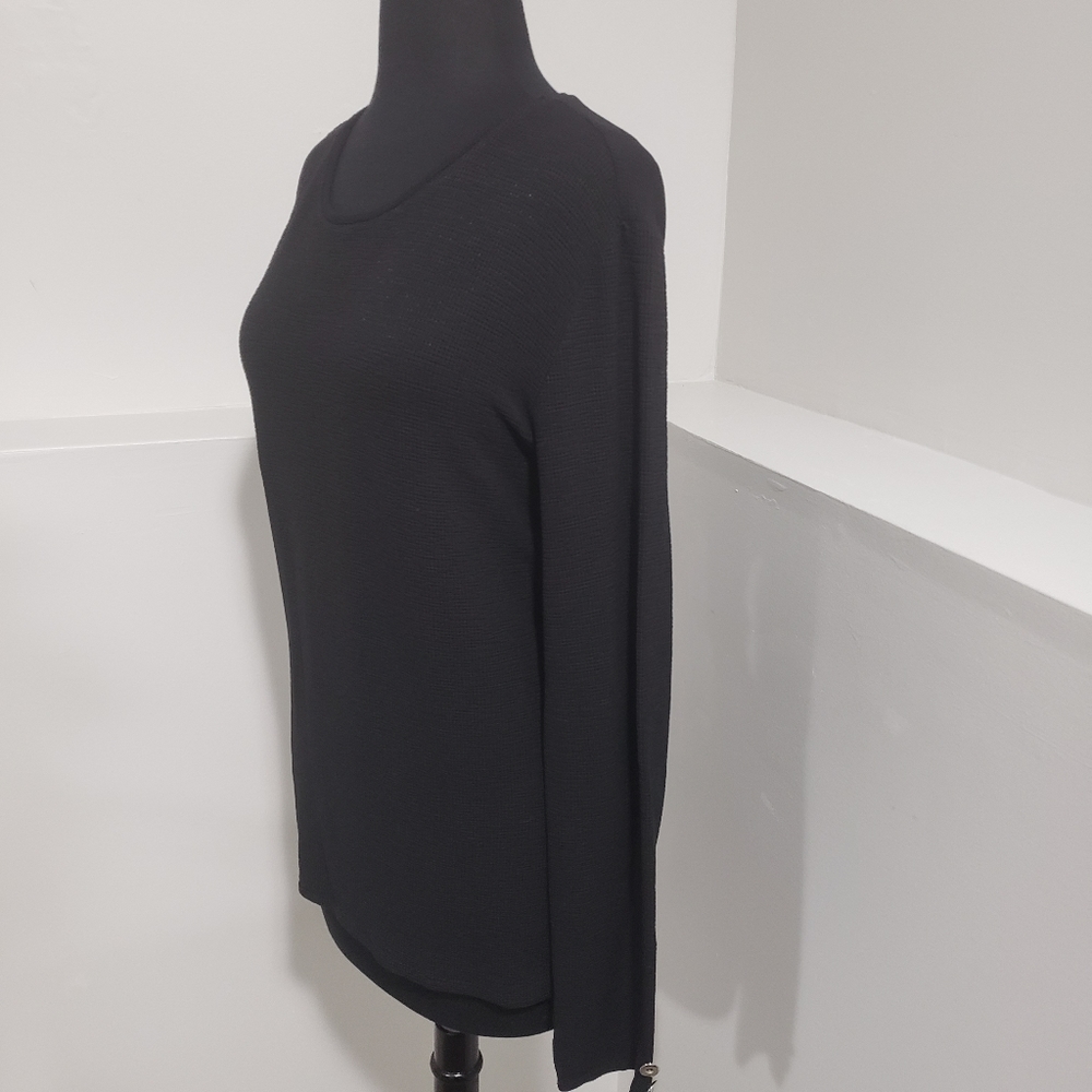 Zara Long Sleeve Black Shirt with Silver Accents, Size XL NWT - Picture 2 of 8